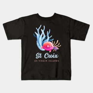 St Croix US Virgin Islands USVI Coral Reef Fish Kids T-Shirt